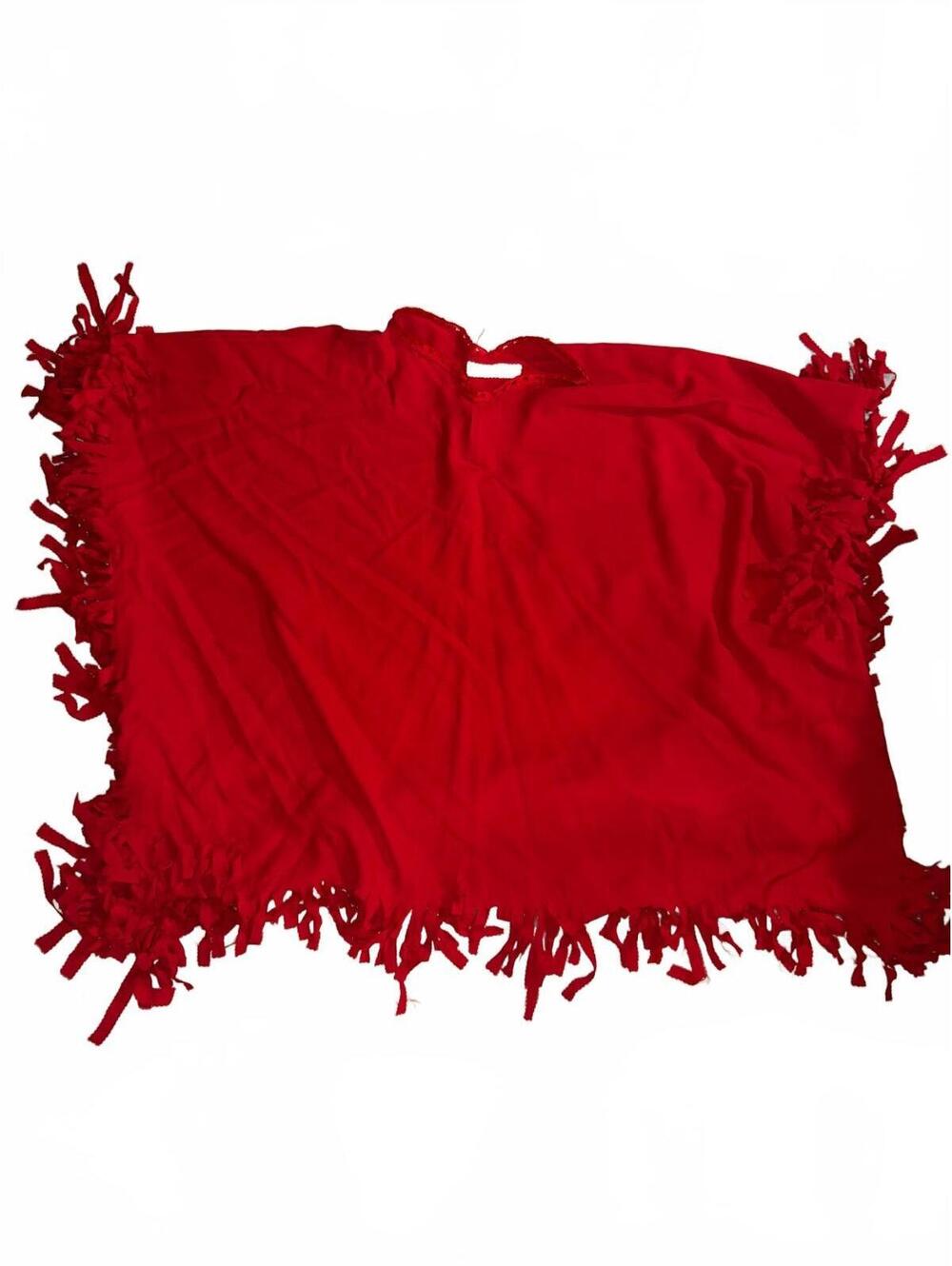 Vintage Women's Frayed Fringe Lightweight Poncho Sweater Size 16